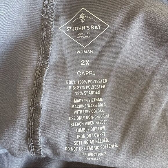 NWT St Johns Bay mid rise Capri in Colonial Pewter Drawstring waist Size XXL - Picture 7 of 7